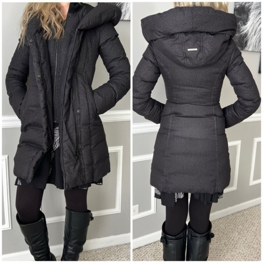 Soia & Kyo Down Filled Parka Winter Puffer Jacket Dark Charcoal Black XXS